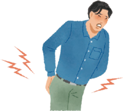 イラストお尻の痛みや違和感（肛門病変）